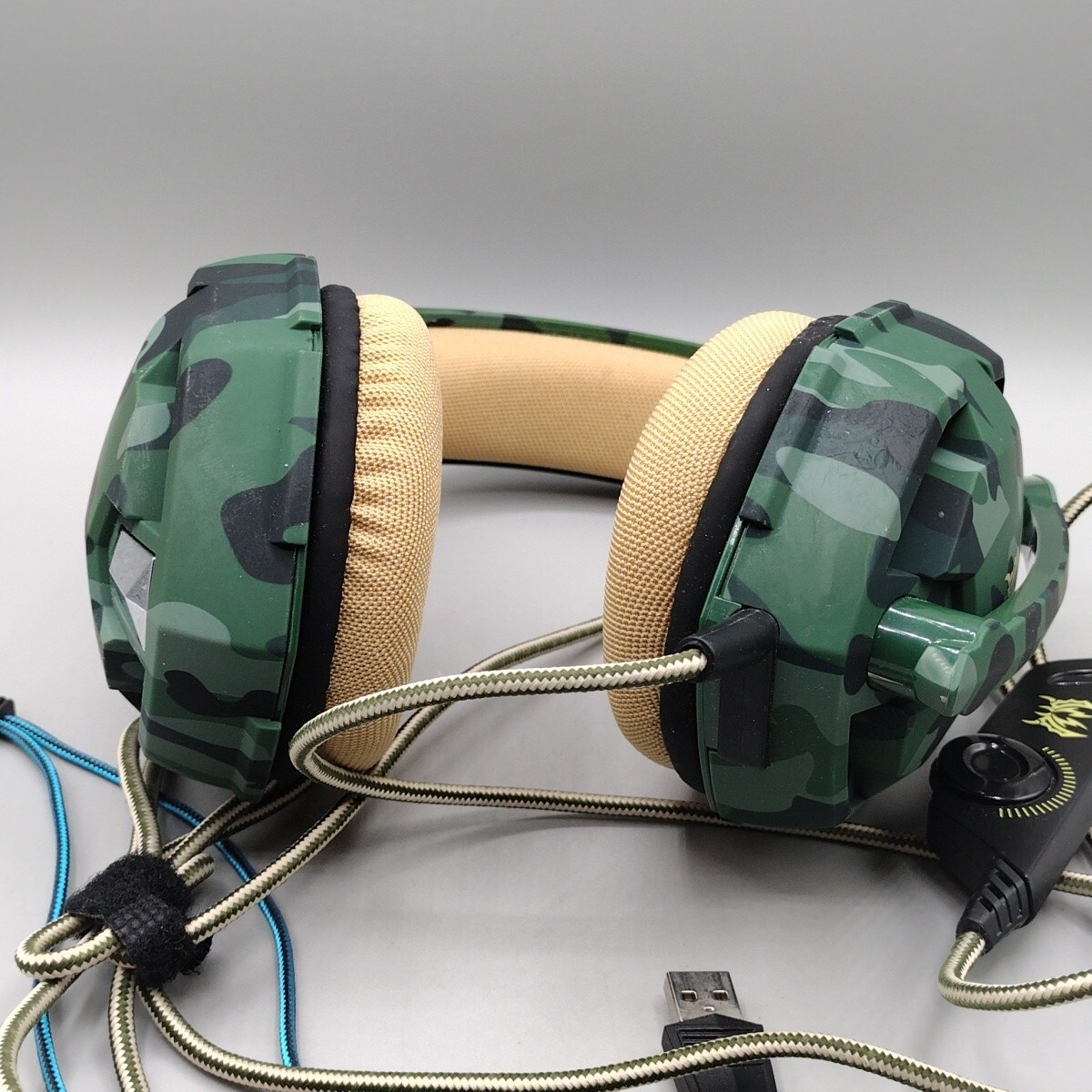 Kotion Each Pro Gaming Headset G2600 CAMO LED Mic Wired Untested Free Returns