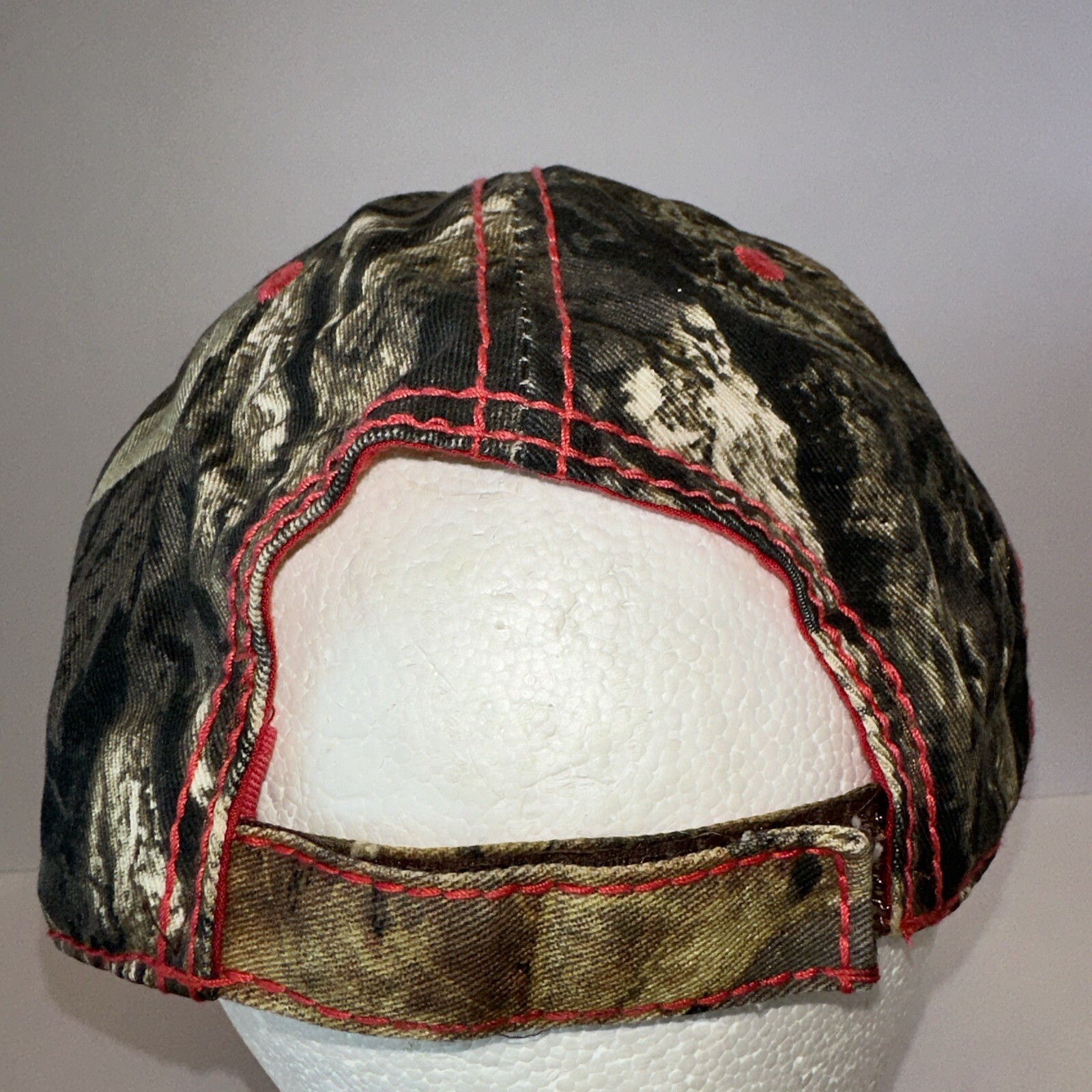 Camouflage Distressed Greens Red White Hat Cap White American Flag Patch