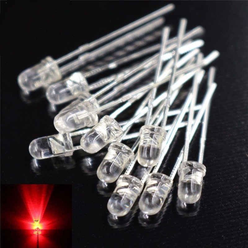 100/200/500/1000PCS 3MM Red LED Top Round RED Llight Lamp Super Bright