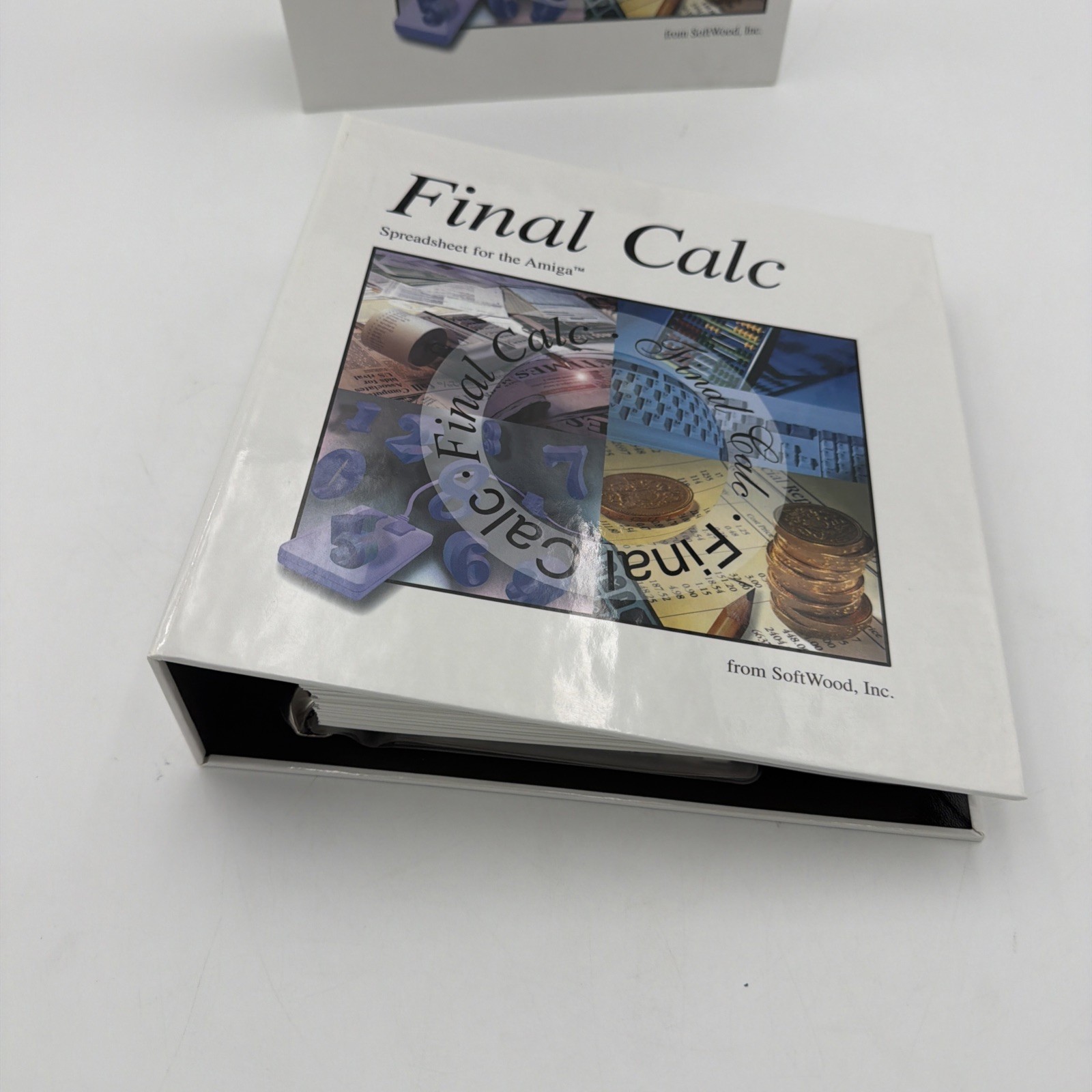Final Calc Amiga Complete Box Binder Manual 4 Disks Tested SoftWood Spreadsheet