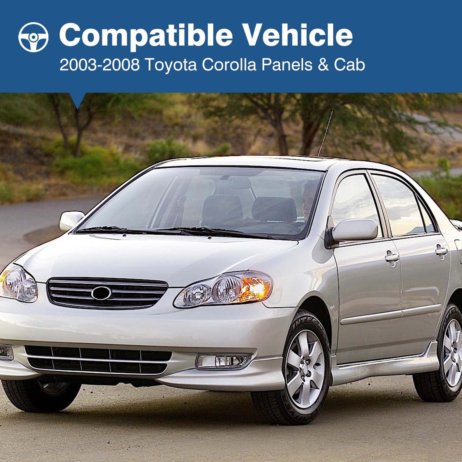 Pair Rocker Panels For 2003-2008 Toyota Corolla Left & Right Side
