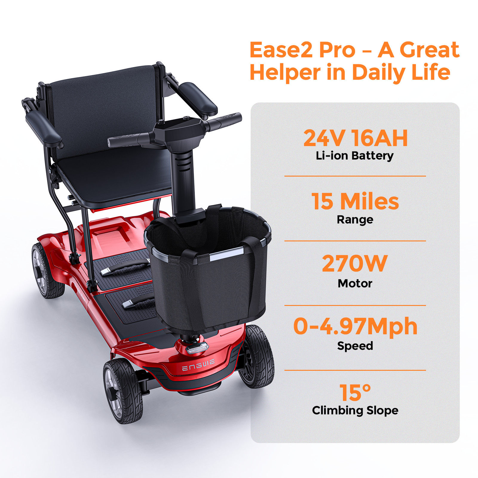 42LBS Foldable 4-Wheel Mobility Scooter for Seniors All Terrain Airline Approved