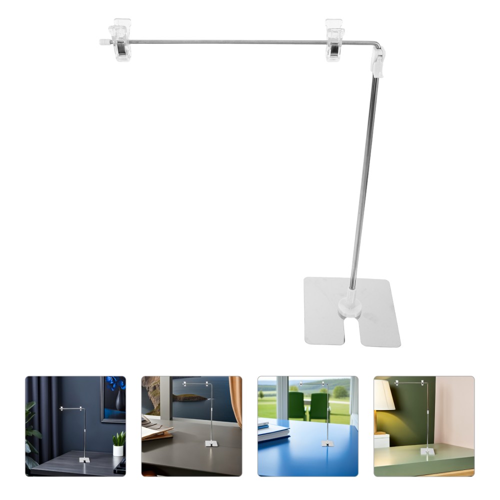 2Pcs Adjustable Stainless Steel Poster Display Stands White Desktop Sign Holders