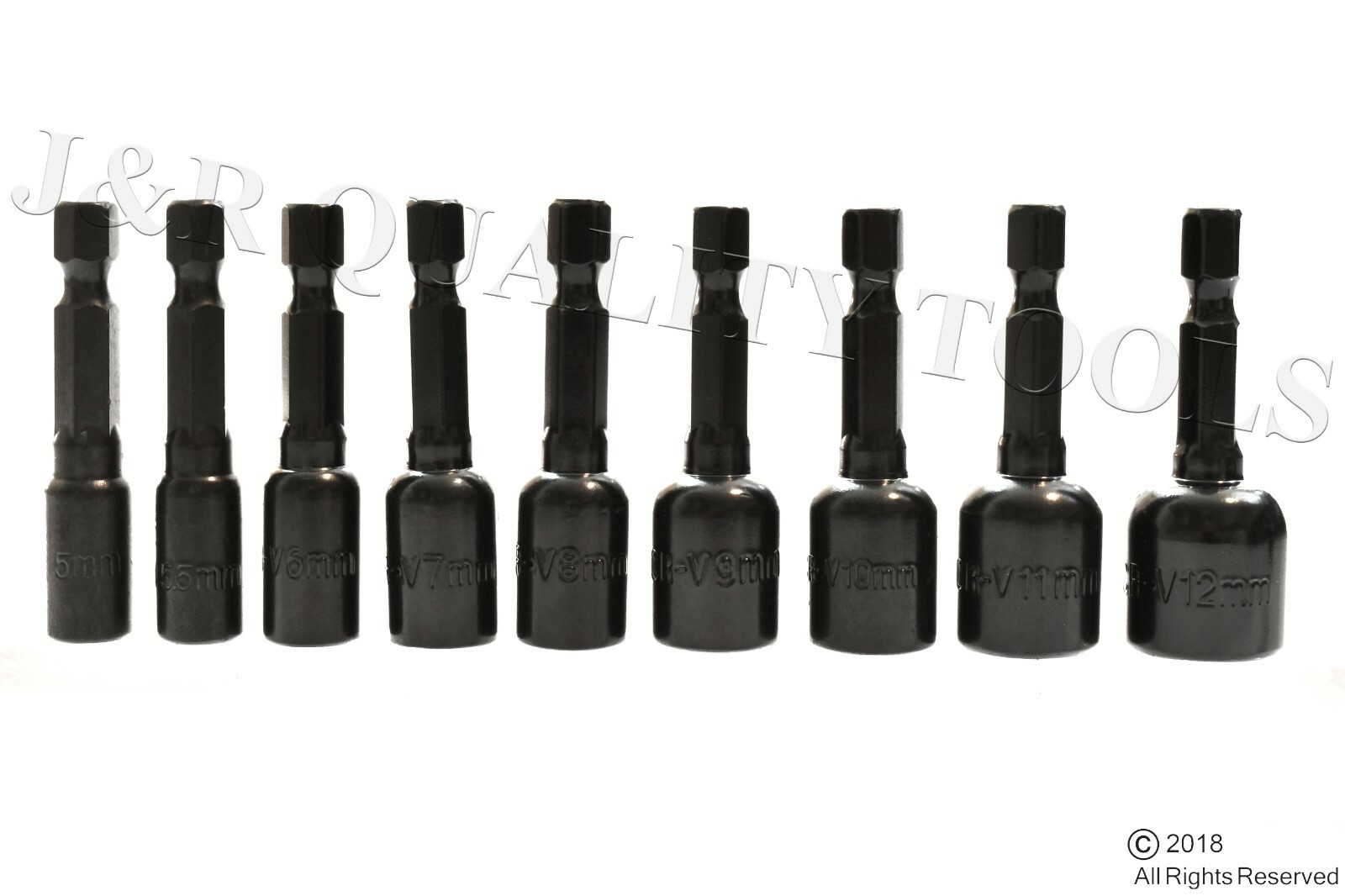 9pc Impact Magnetic Nut Driver Set Metric Nut Setter Power Drill Bit 1/4" Shank