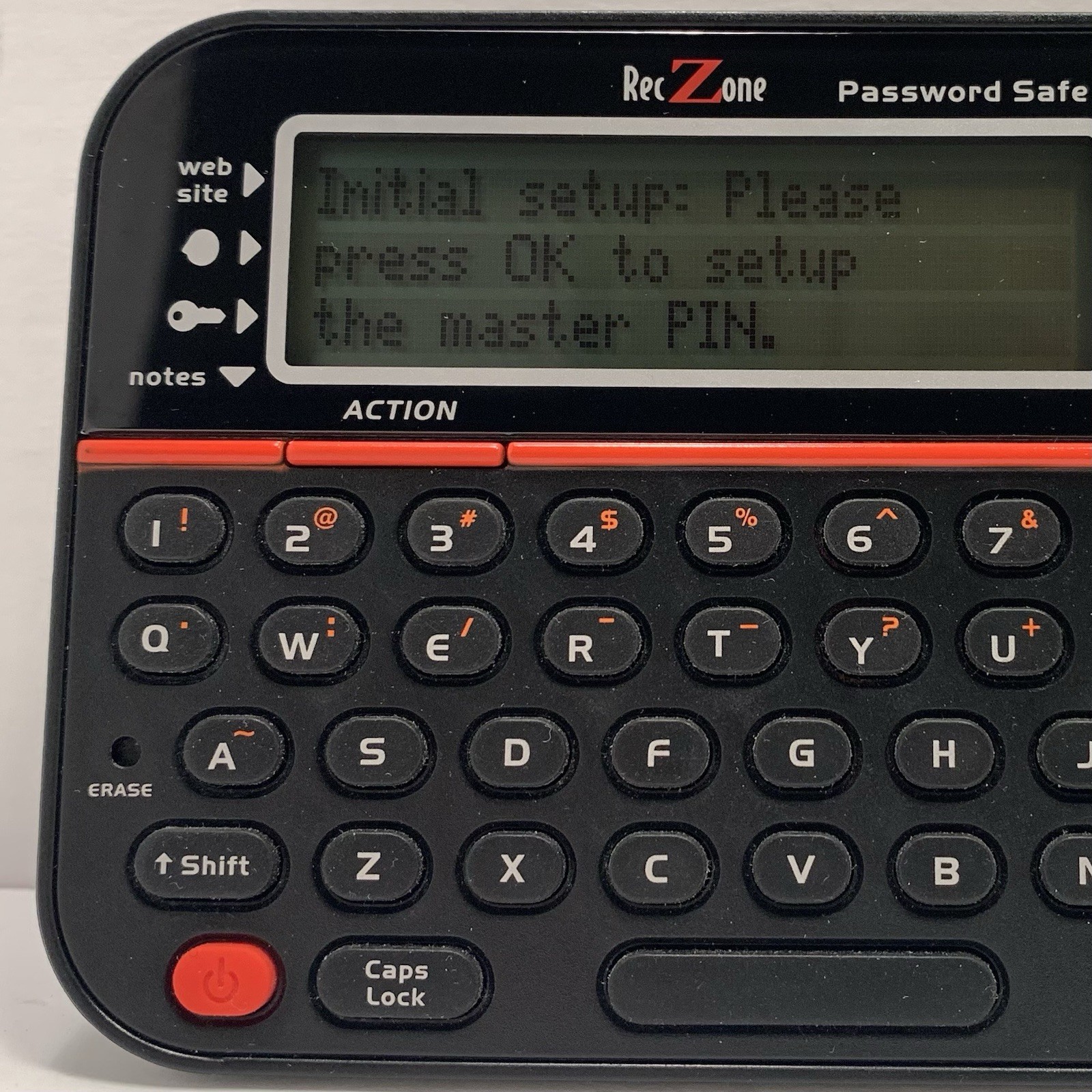 RecZone Password Safe Model 595 Backlit LCD Built In Memory Password Storage