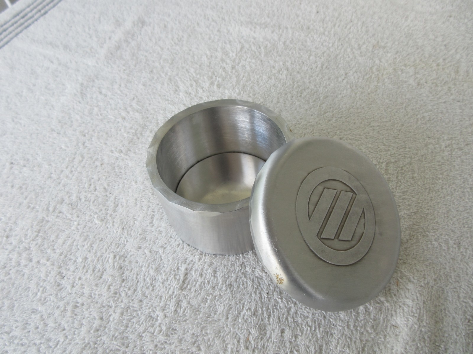 Wendell August Forge  Round Heavy Spun Aluminum Lidded Stash Box~~CLEAN!!!