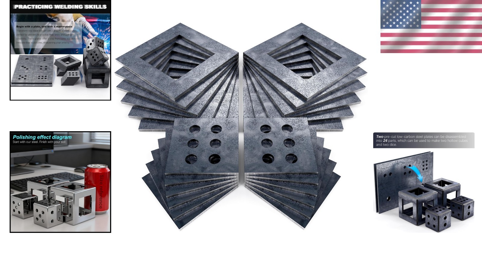 Beginner-Friendly Welding Practice Kit – 24 Steel Sheets for Unique Art Projects
