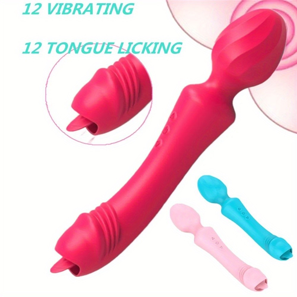 Double Vibrator Tongue Licking AV Massager Women Clitoral Stimulator Sex Toys