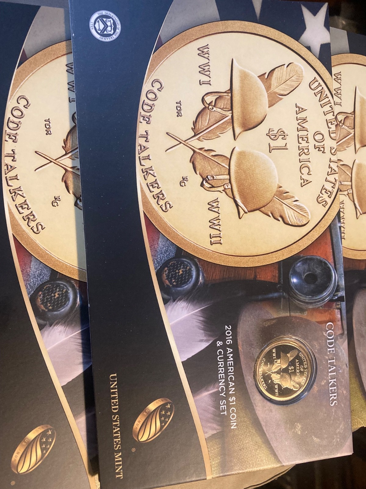 2016-S Native American Code Talkers Dollar Coin & Currency Set (R.)