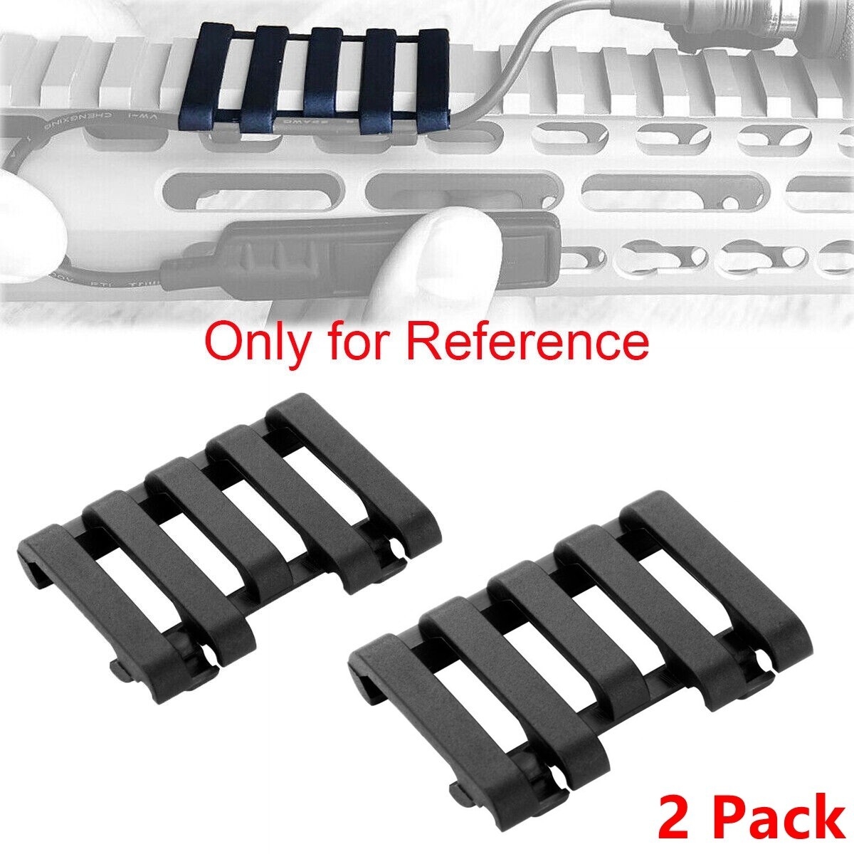2PCS 5 slots Wire Loom Rubber Rail Protecto Cover Mounts WireLoom Secures Switch