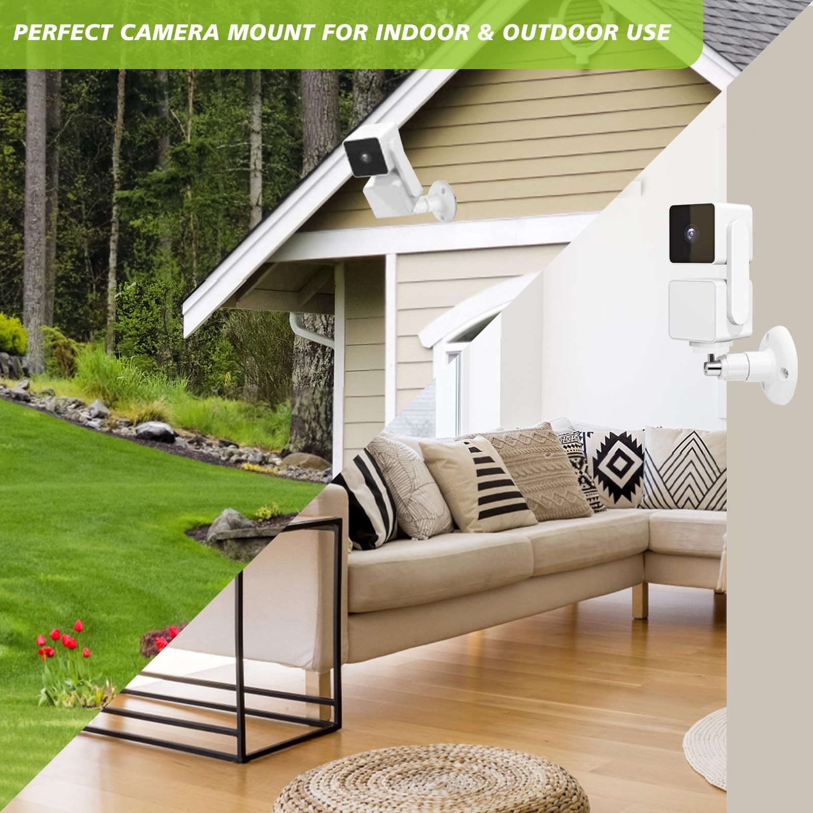 Highmoutain 2 Pack Wall Mount Compatible with Wyze Cam Pan V3, 2PCS, white