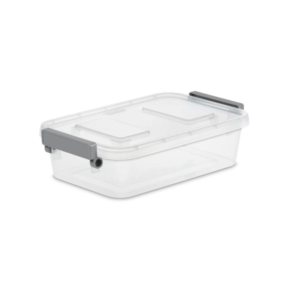 (2 pack) Sterilite 2.7 Qt. Modular Latch Box Plastic, Titanium,Father's Day