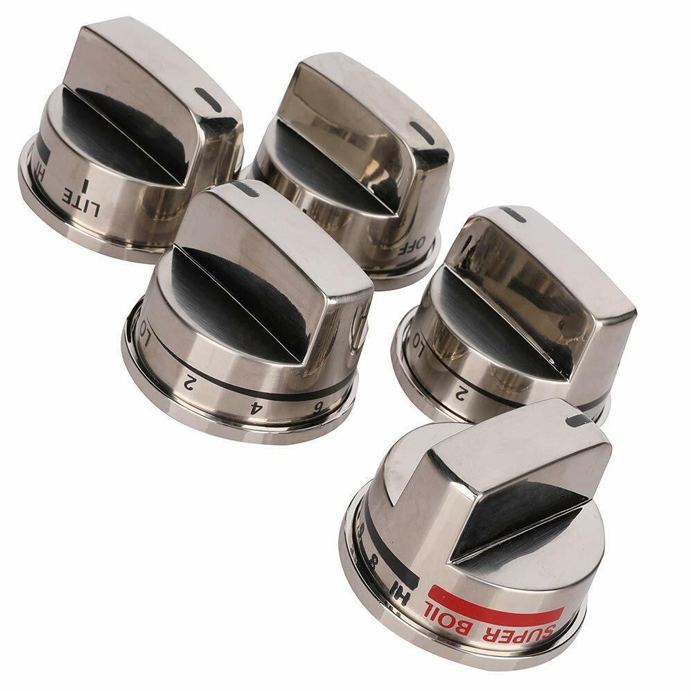 5 Pack Gas Stove Replacement Knobs for LG LRG30355ST LRG30357ST LRG30855ST US