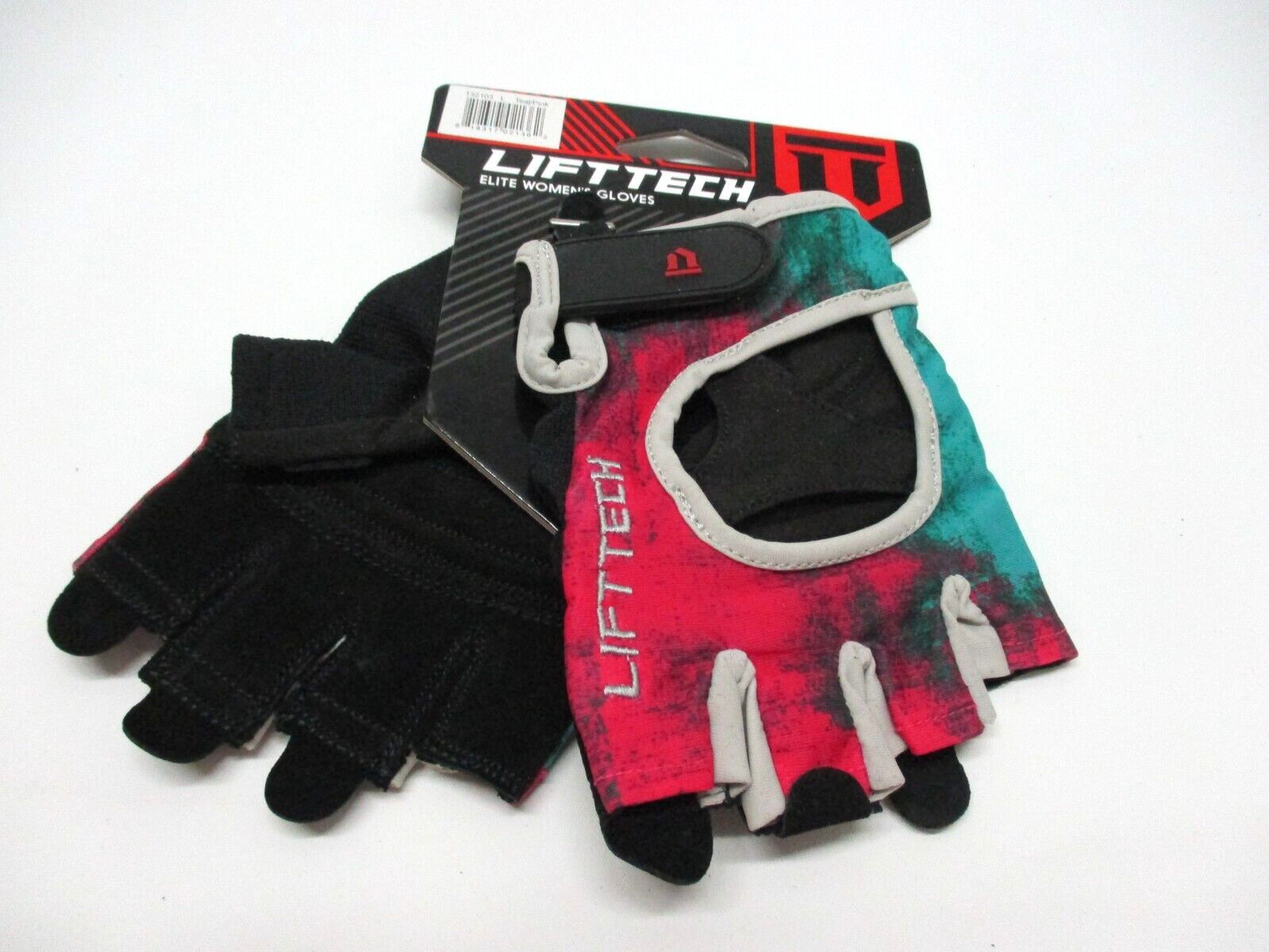 Lift Tech Elite Women's Half-Finger Lifting Gloves - Teal/Pink - L - NEW