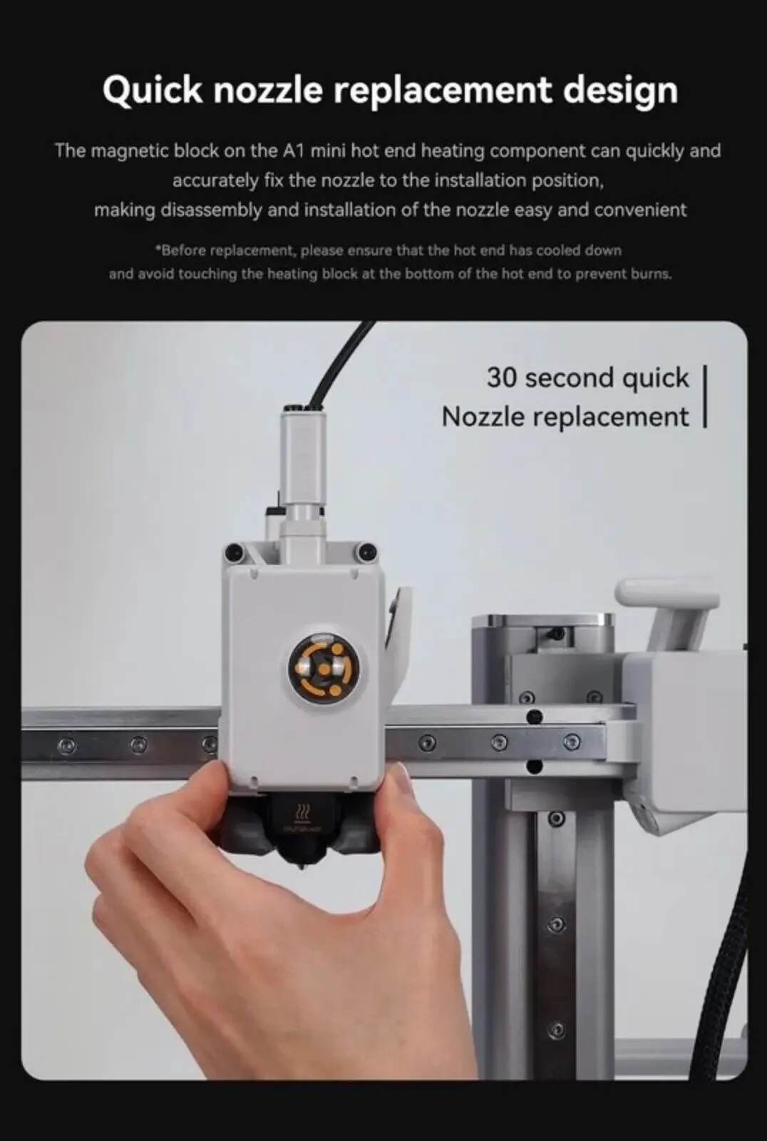 Hotend Kit For Bambu Lab A1/A1 Mini High Flow Hotend Assembly Hardened Nozzle
