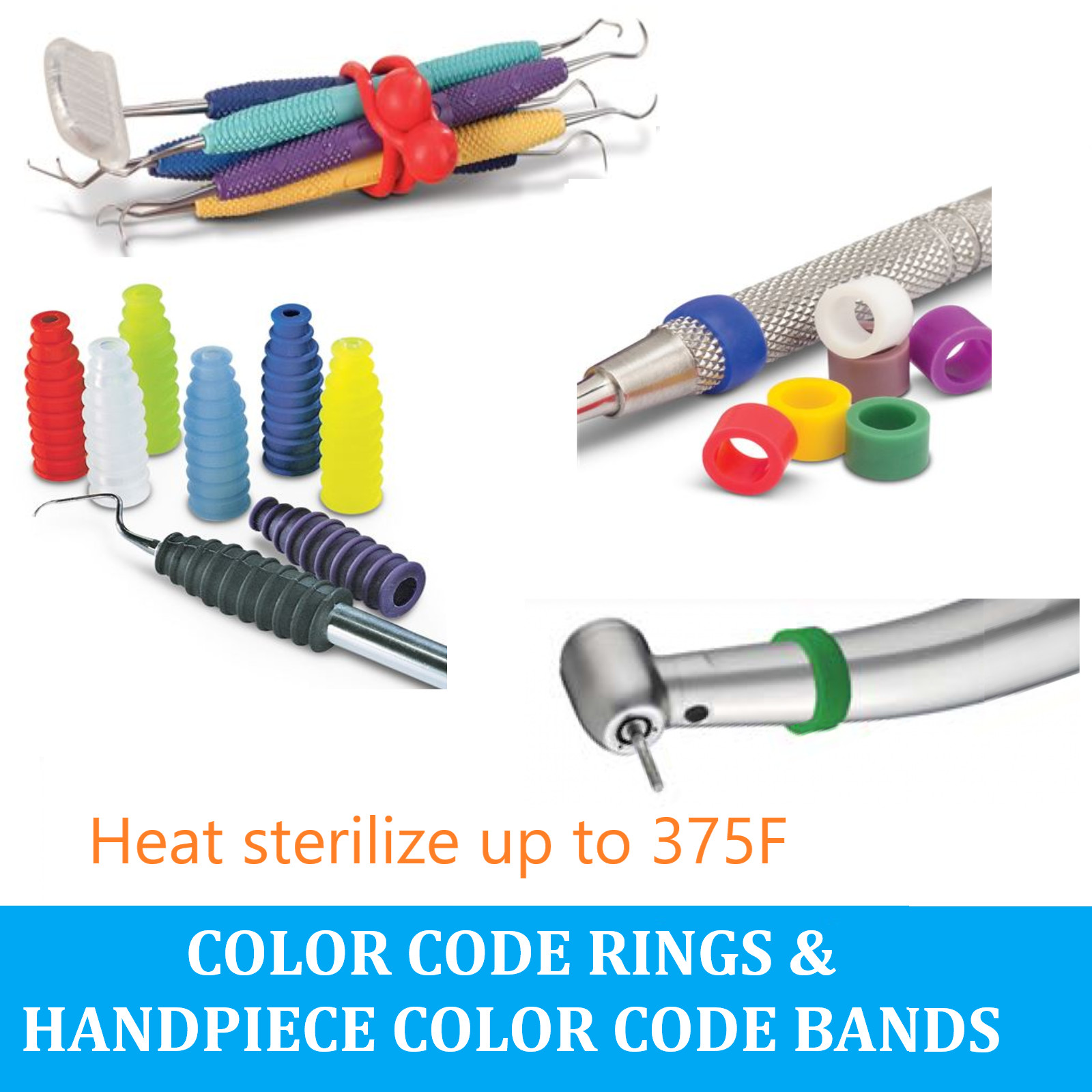 Dental Instrument Code Rings, Grips, Handpiece Rings, Instrument Silicone Ties