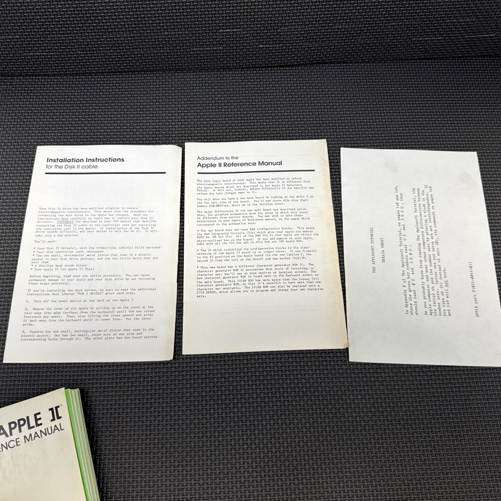 Vintage Apple II Reference Manual