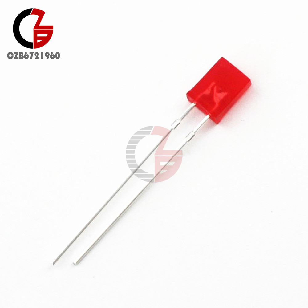 20PCS Red 2x5x7mm Rectangular Head Light Emitting Diode Square LED Lamp Bulb