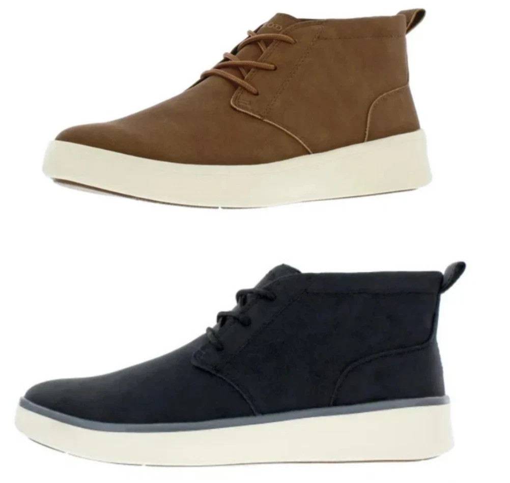 IZOD “Palmer” Men’s Faux Leather Lace-Up Sport Style Chukka Boot Brown/Black NIB