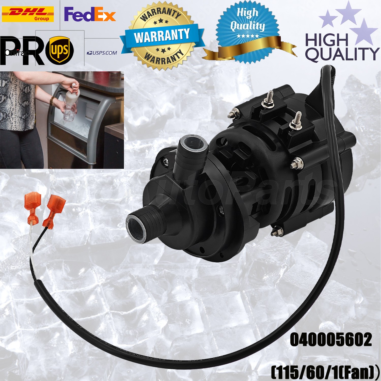 Ice Pump Ice Machine Water Pump 115V/60Hz/1 Fan 040005602 For Scotsman Manitowoc