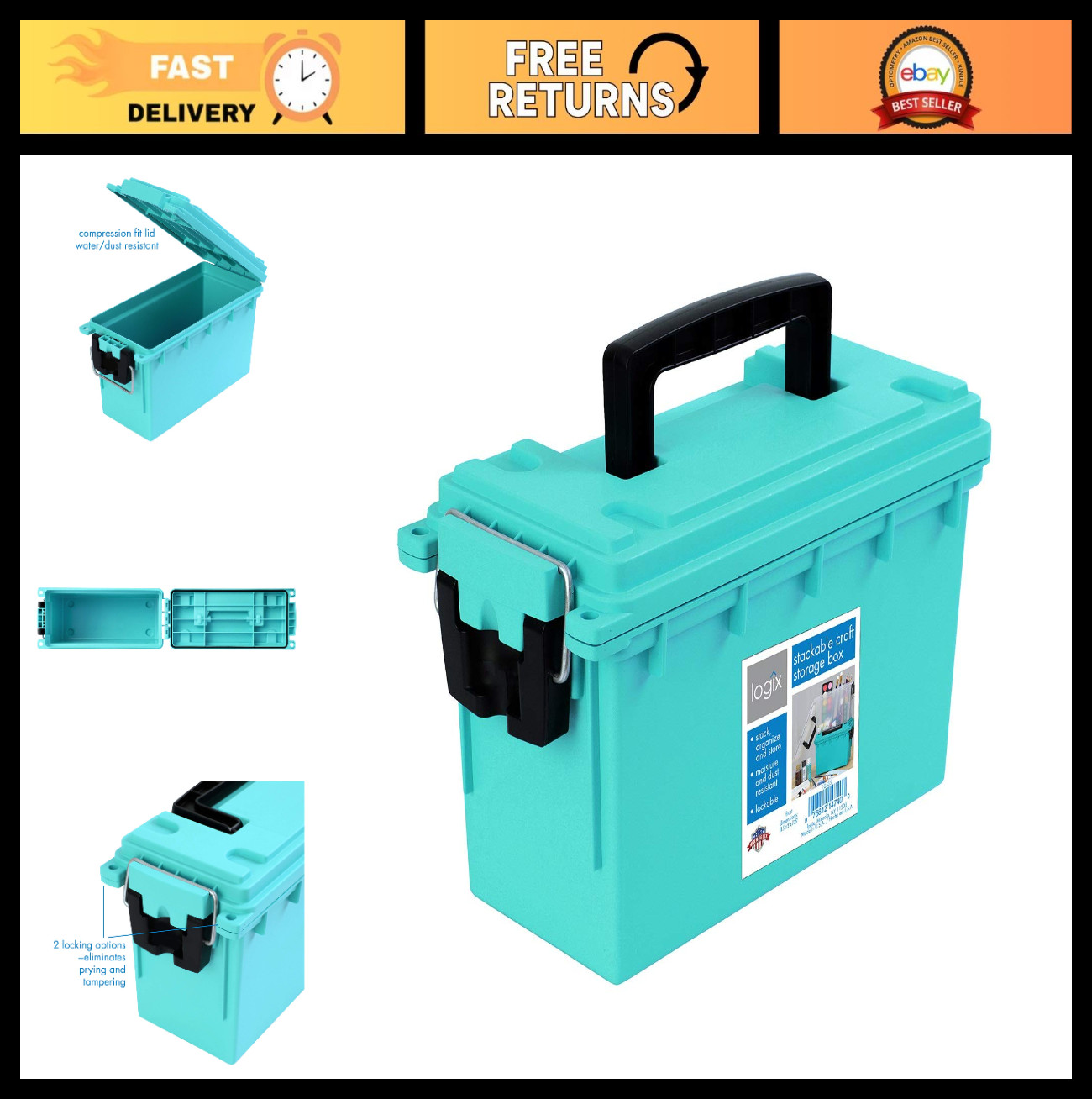 Teal Craft Organizer with Multiple Compartments for Storage & Easy Access
