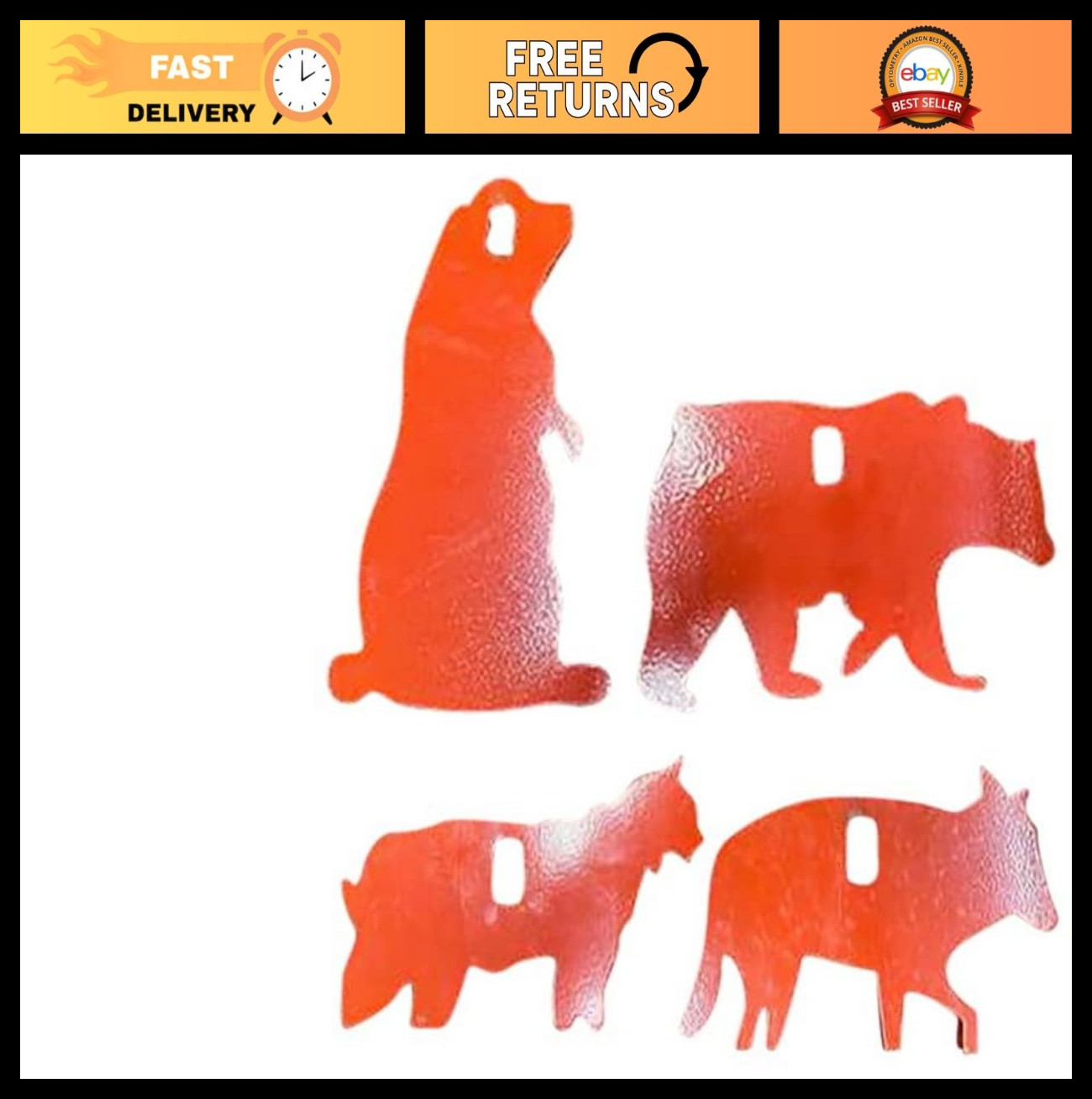 4-Pack Steel Animal Targets for Rimfire Shooting - Durable, Reactive, Fun!