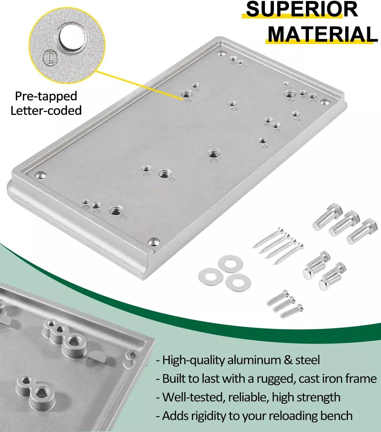 9282 Accessory Base Plate-3 Grey Reloading Bench for RCBS Rock Chucker Supreme