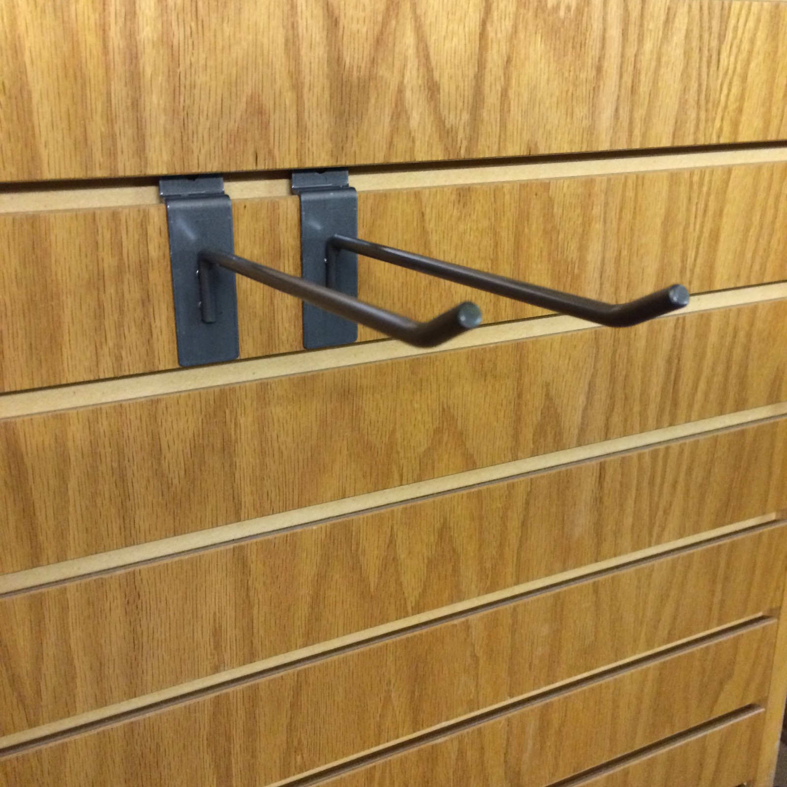 NEW. Lot of 200 Slatwall Hooks 8". Metal. Dark Olive.