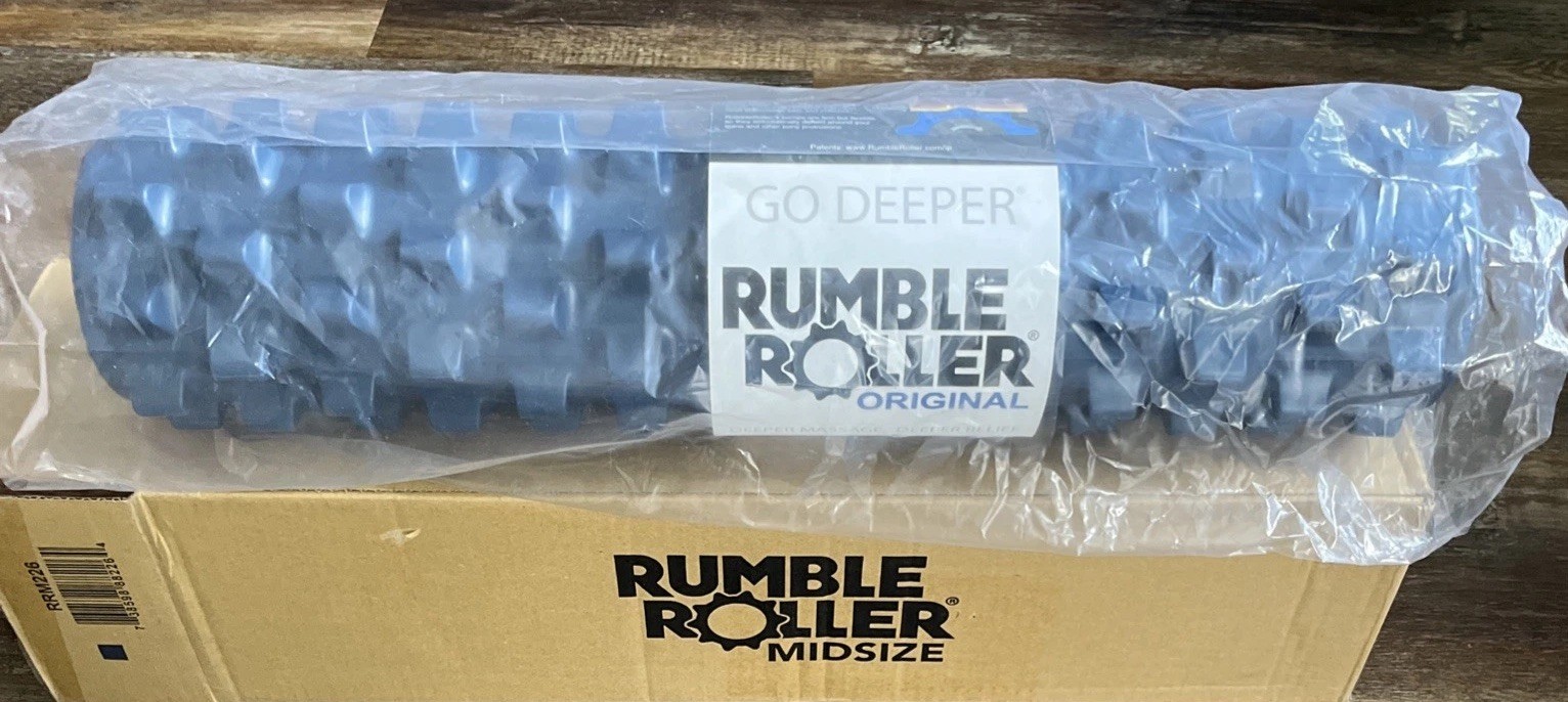 RumbleRoller 22" Midsize Original Textured Foam Roller--BLUE