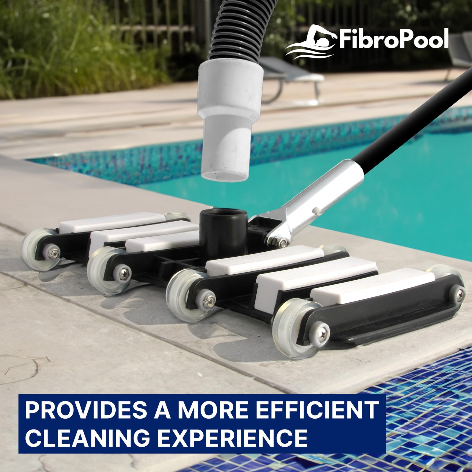 Professional-Grade Flexible Pool Vacuum Head - Extra-Wide, Weighted Design for E