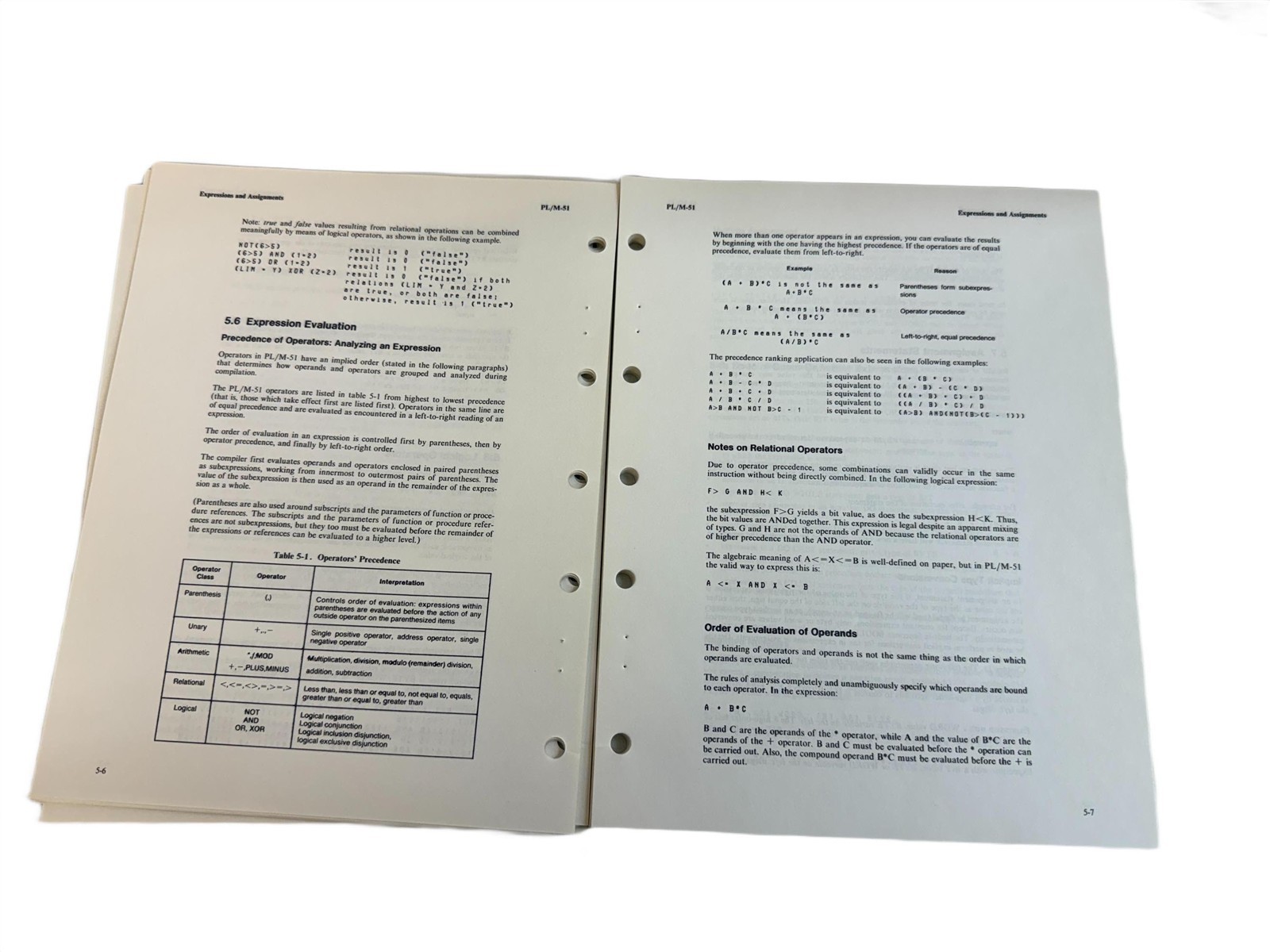 VTG Original 1983 Intel PL/M-51 User's Guield Manual (Set 2)