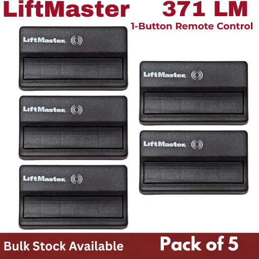 LiftMaster 371LM Garage Door Opener Remote - Black Pack of 5