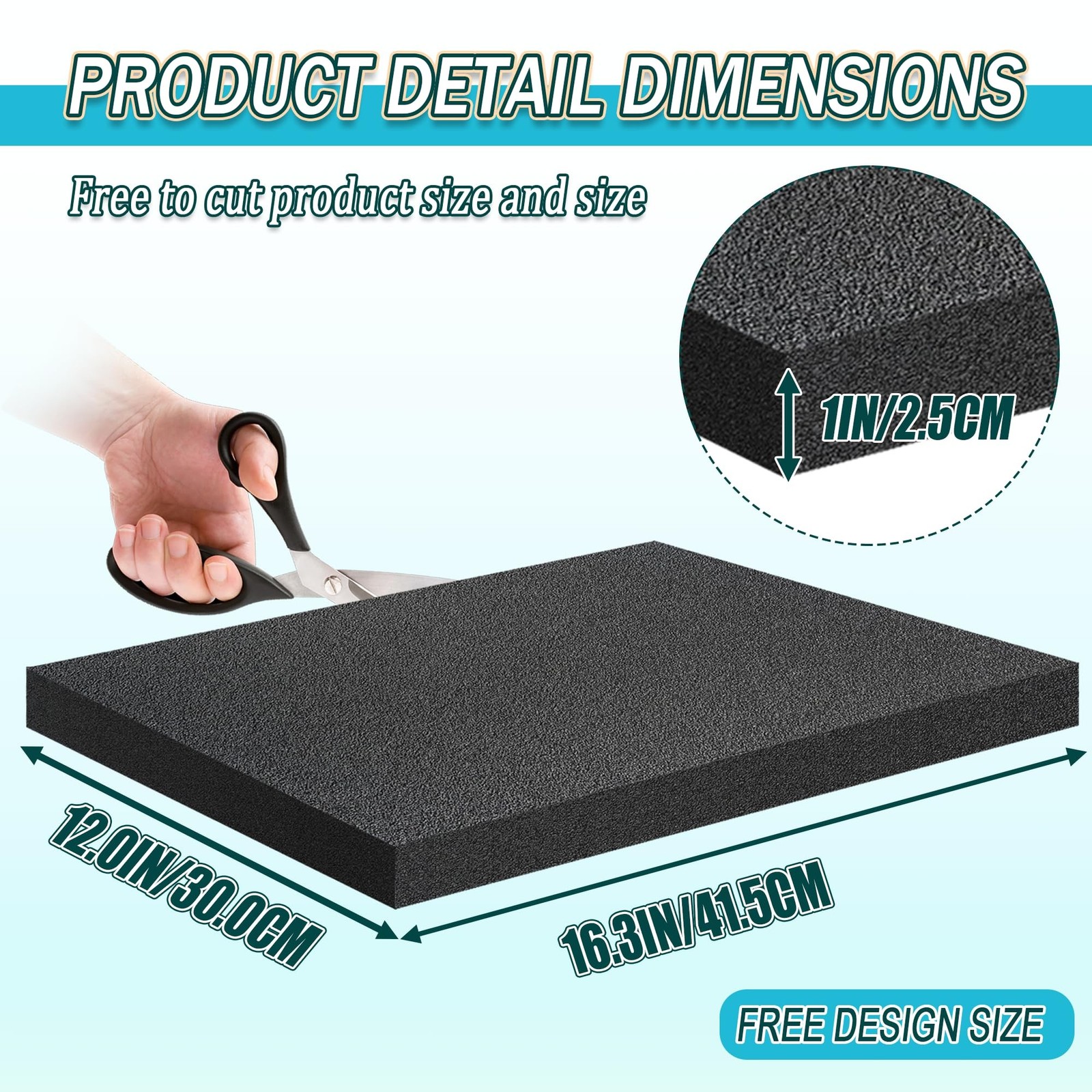 Black Packing Foam Sheets- 8PCS Cuttable Polyurethane Foam Pads Polyurethane ...