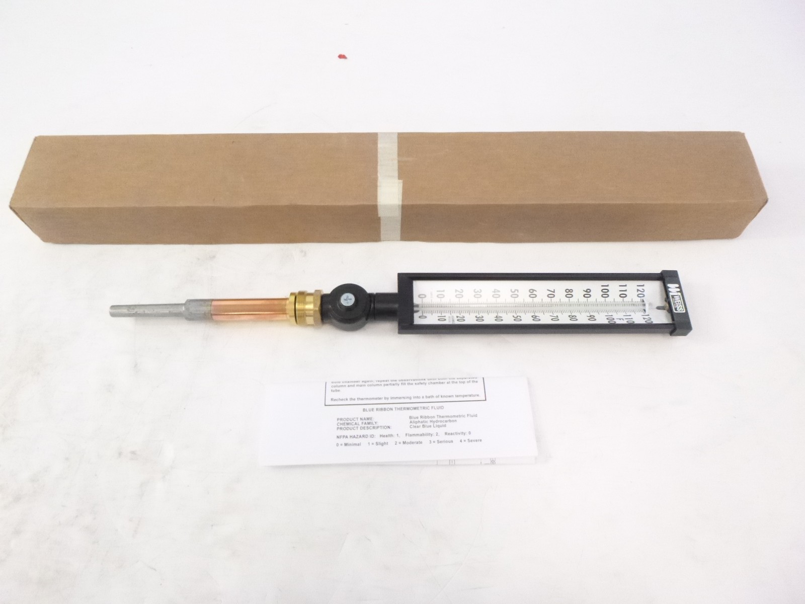 Weiss 9VU6-120F Industrial Glass Vari-Angle Thermometer 9" 0°F to 120°F
