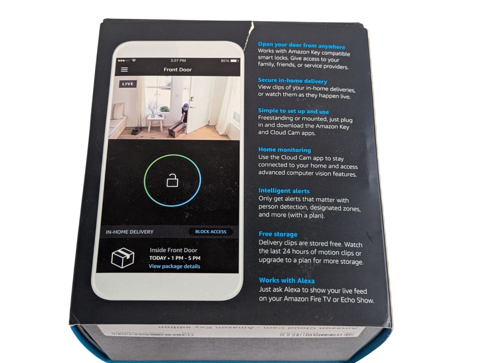 Amazon Cloud Cam Indoor Security Camera works with Alexa White 841667127033