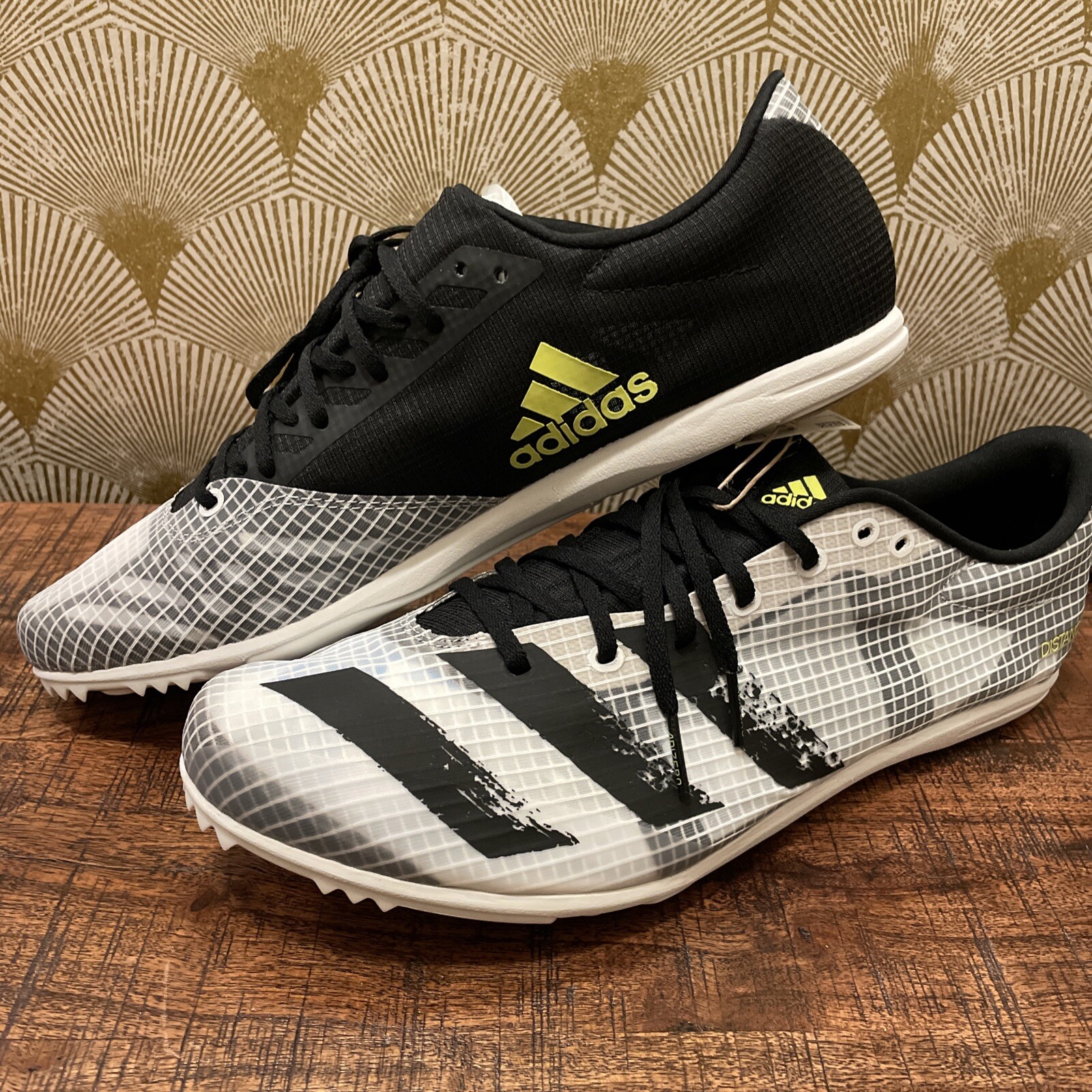 Sz 12 Adidas Distancestar Running Track & Field Spike Cleats FY0320 White/Black