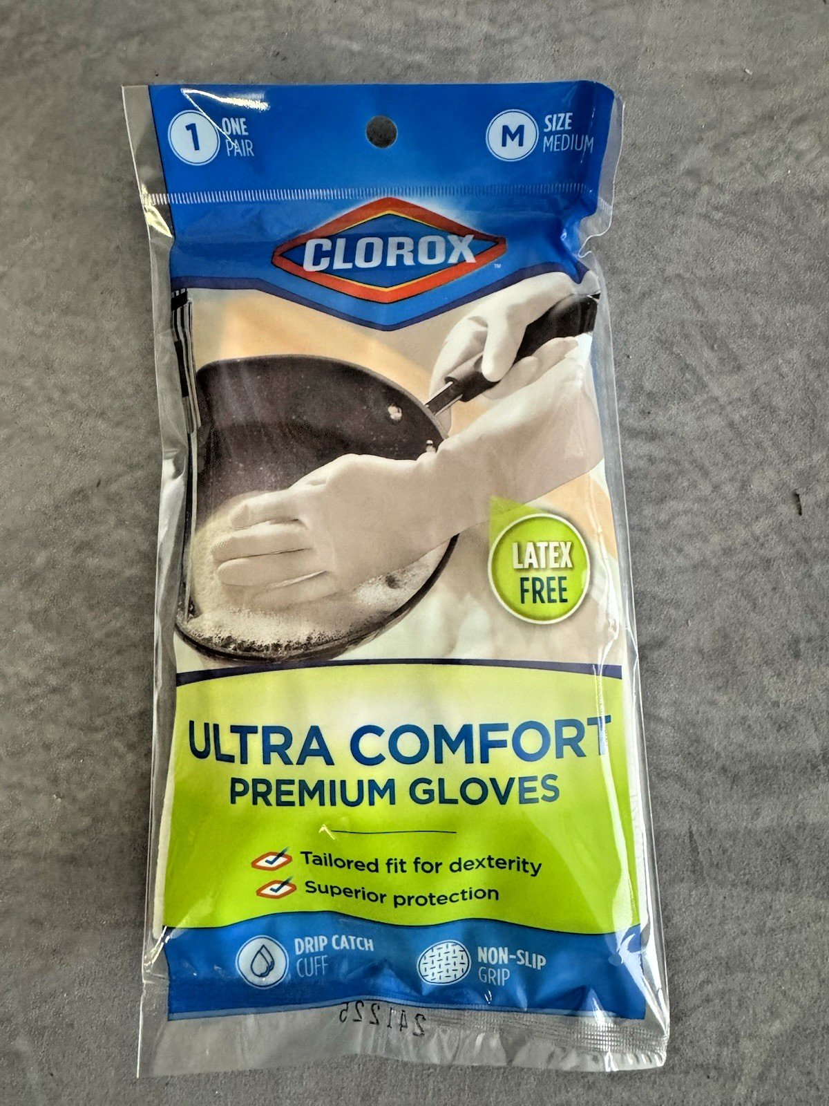Clorox Ultra Comfort Premium Latex Free Gloves, 1 Pair, Size Medium
