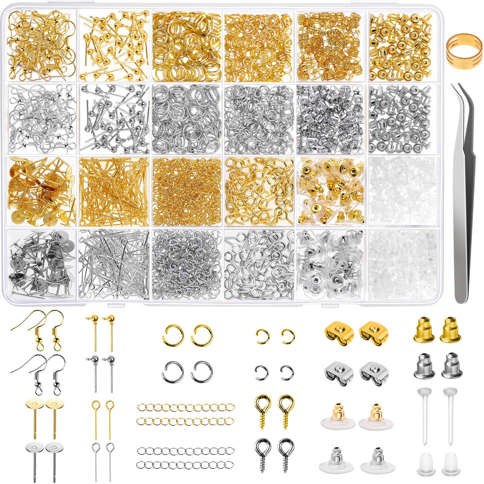 Earring Making Supplies Kit - 2900 Pieces Hardware for Jewelry Creation
