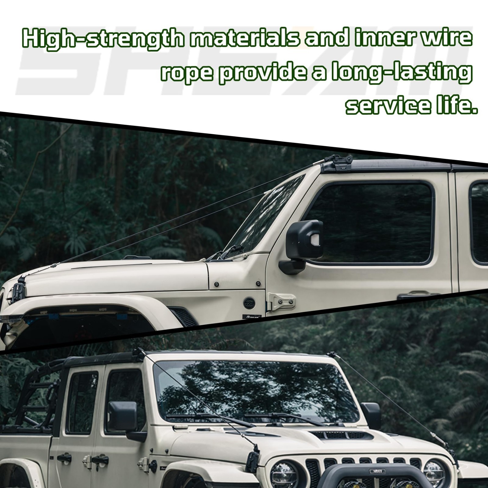 Adjustable Limb Risers Kit for Wrangler JL JT 2018-2025 - Windshield Protector,