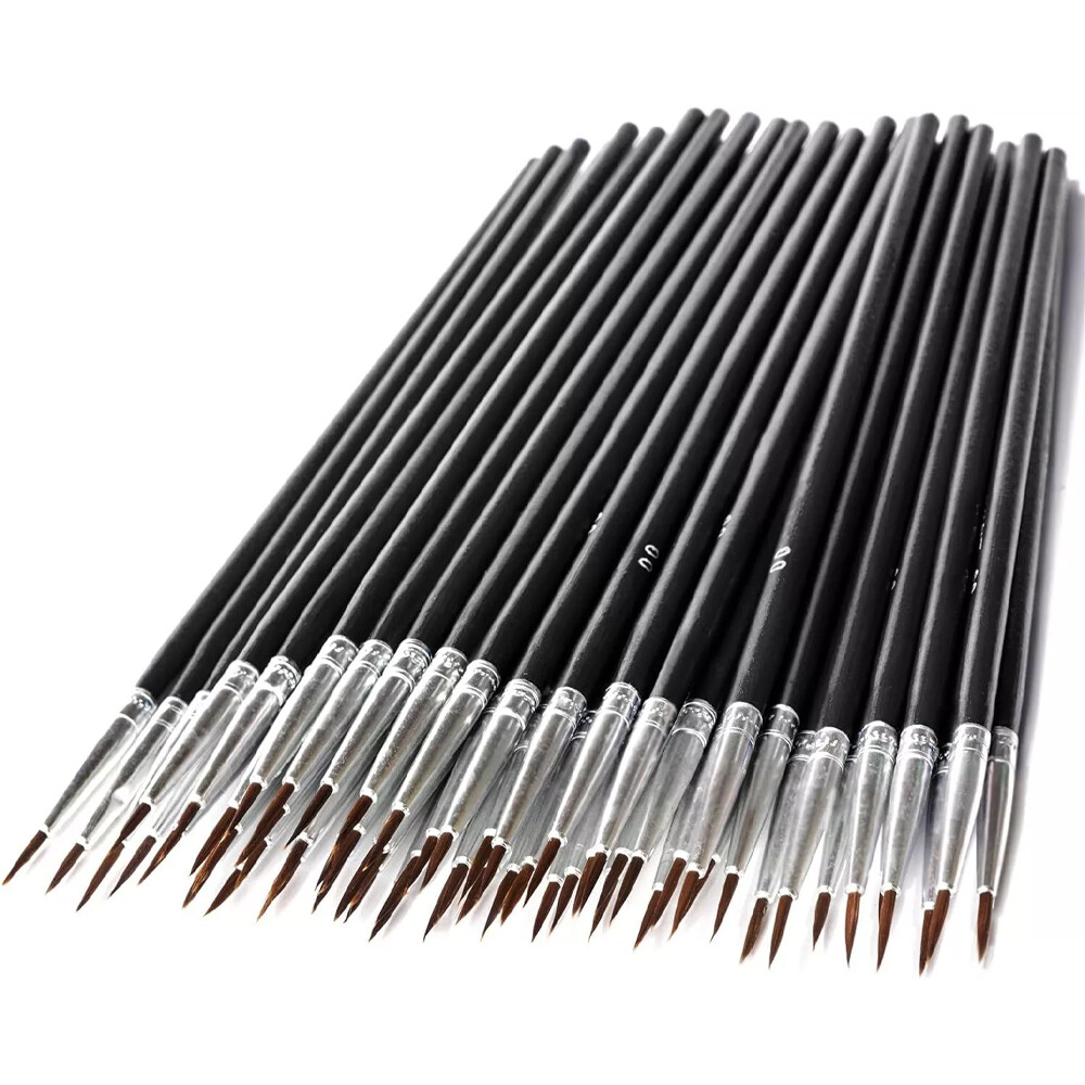 100PCS Very Small Paint Brushes Fine Tip for Nail Art Model Craft Painting Black