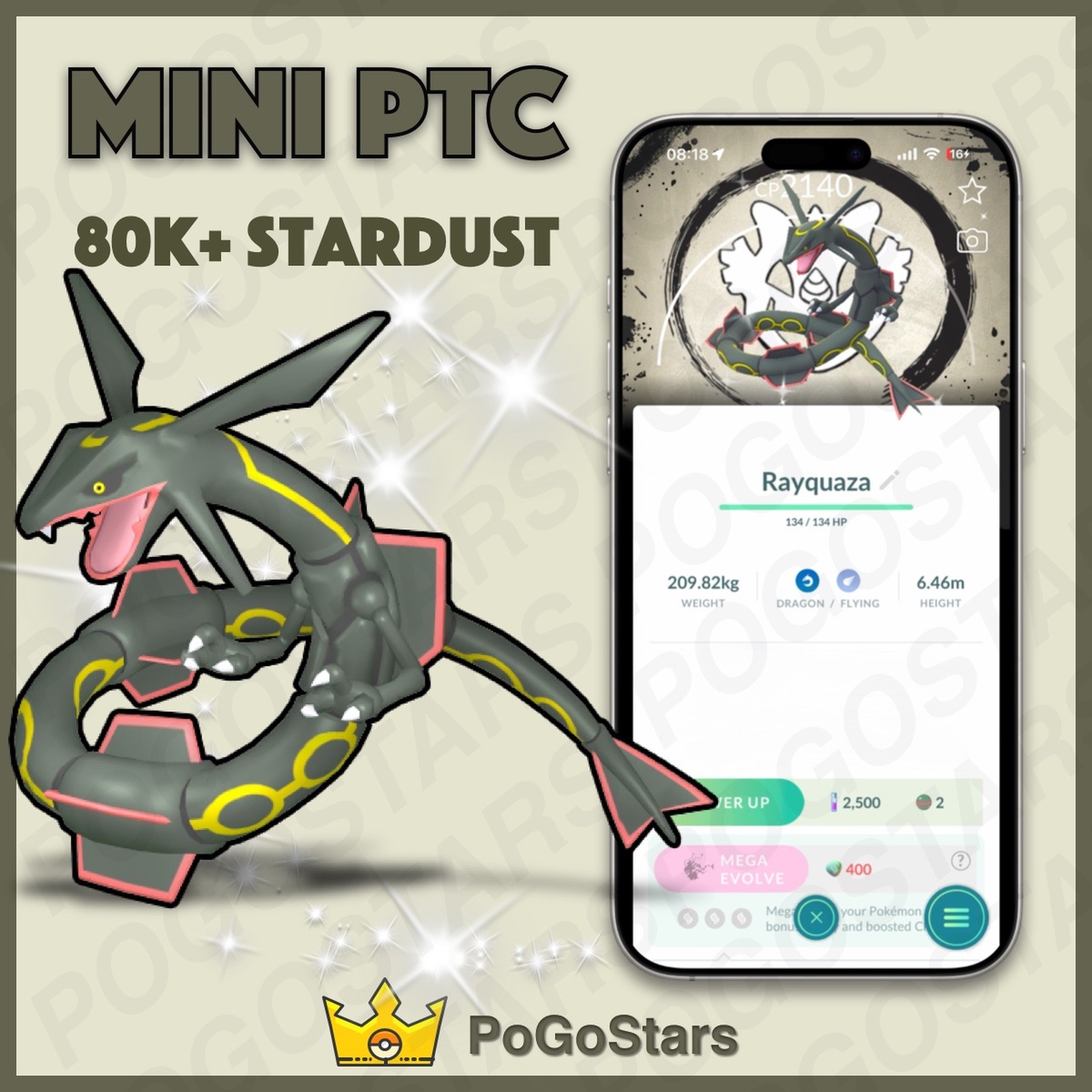 Pokémon PTC Go - Shiny Rayquaza - GO Fest 2026✨Special Background✨