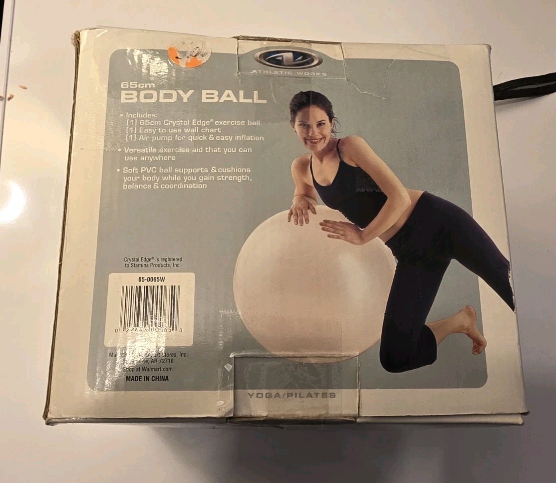 Athletic Works 65cm Exercise Yoga Body Ball for Training - White