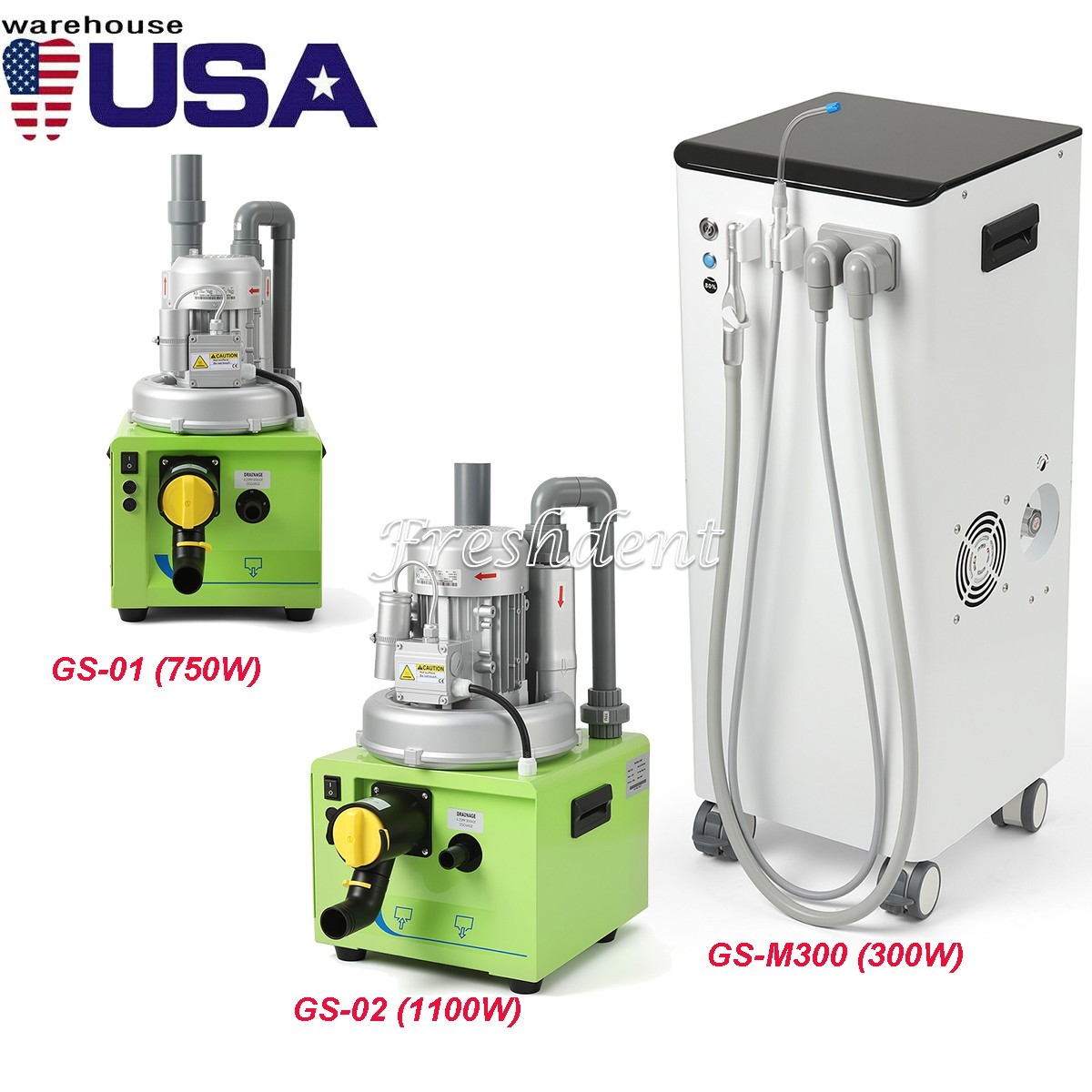 Portable Dental Mobile Suction Unit System Negative Pressure Pump High Volume