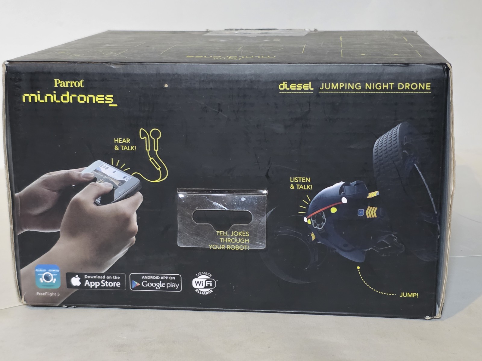 Parrot Minidrones Jumping Night Drone Diesel Dark Blue Camera LED NEW OPEN BOX!
