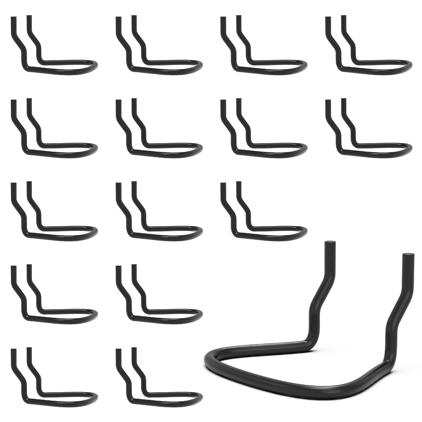 HUHOLE 16 Pack Black Ring Style Pegboard Pliers Holders