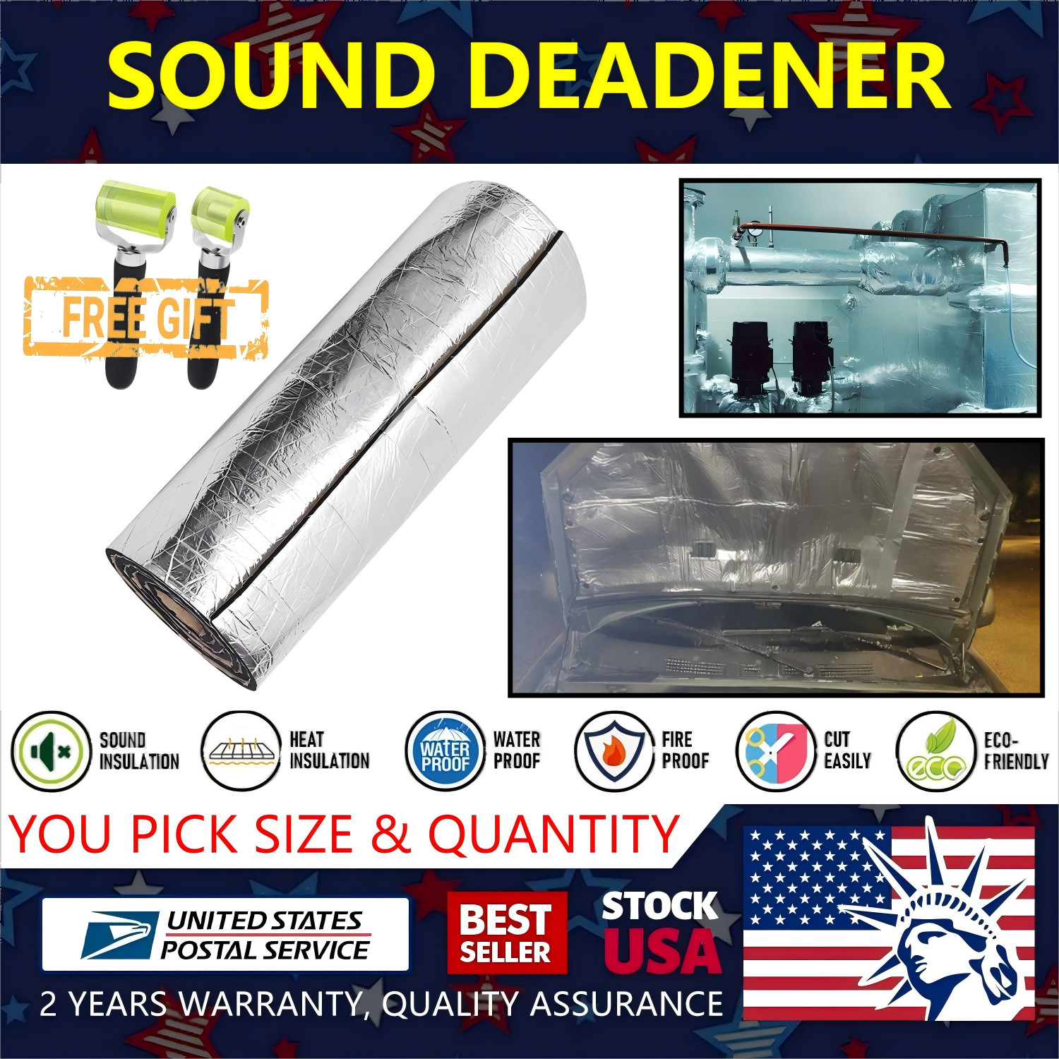 High-Quality Sound Deadener Auto/Home Heat Shield Noise Reduce Mat Autohesion