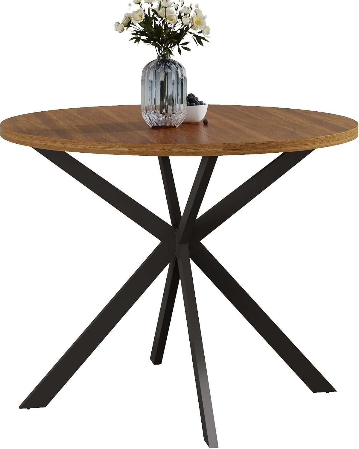 Versatile 31.5 Inch Round Walnut Kitchen Table | Seats 2-4 | Easy to Assemble