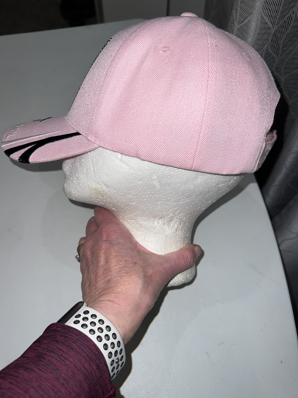 Wisconsin Dells Waterpark Capital Pink Hat Cap w/ Black/ White Accent/Hook Loop