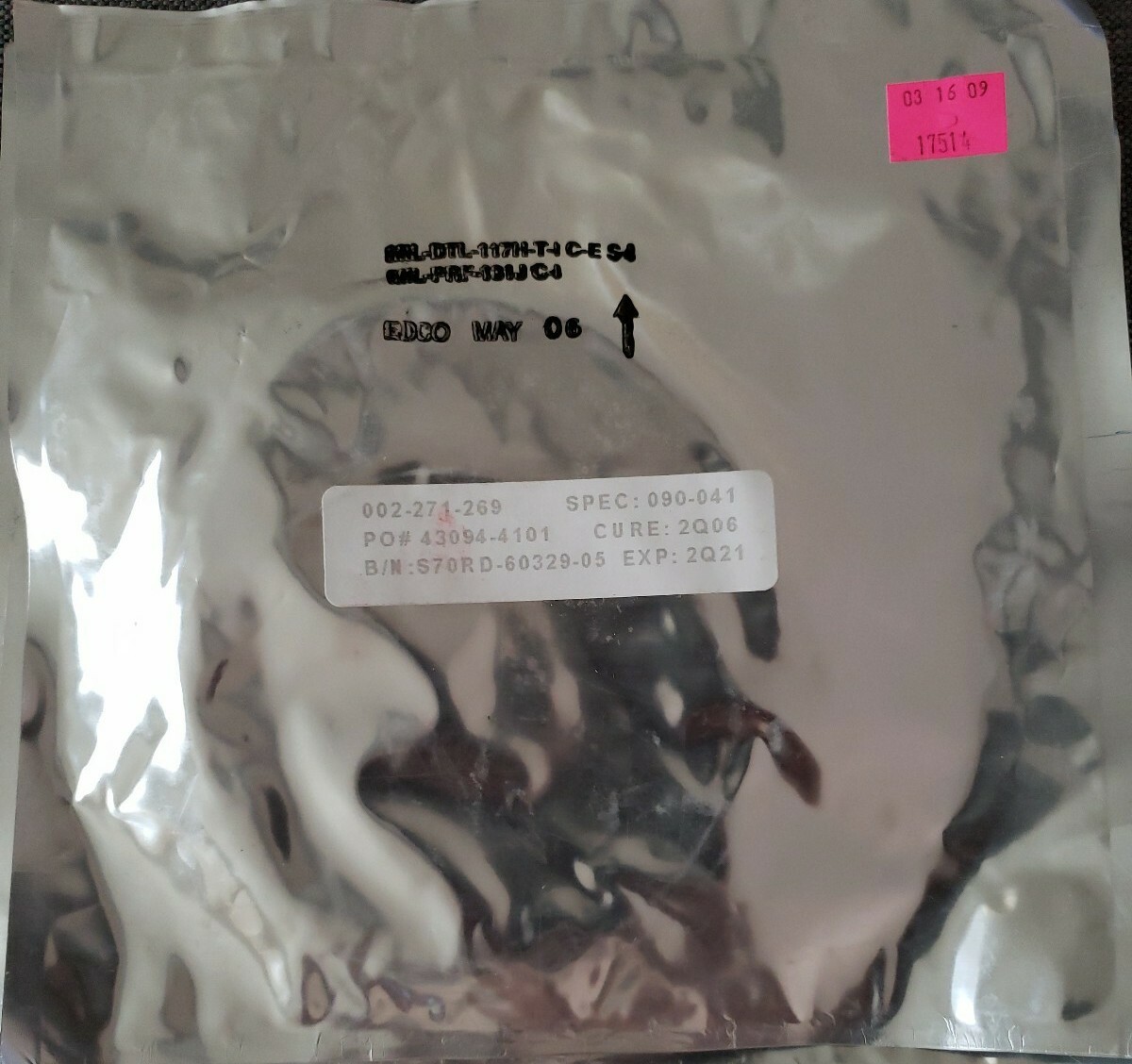 D-R 002-271-269 PO# 43094-4101 NEW! O-RINGS SEAL