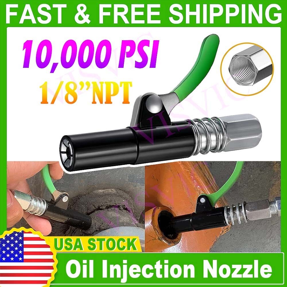 Grease Gun Coupler Quick Release Lock On Coupling For 1/8" No Leak 10,000 PSI ▫